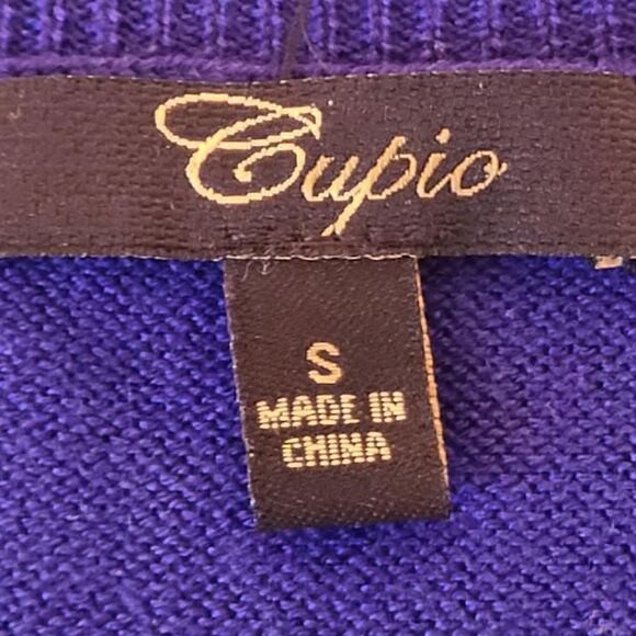 Cupio Womens Royal Blue Long Sleeve Pull Over Sweater Knitted Size Small - Picture 4 of 12